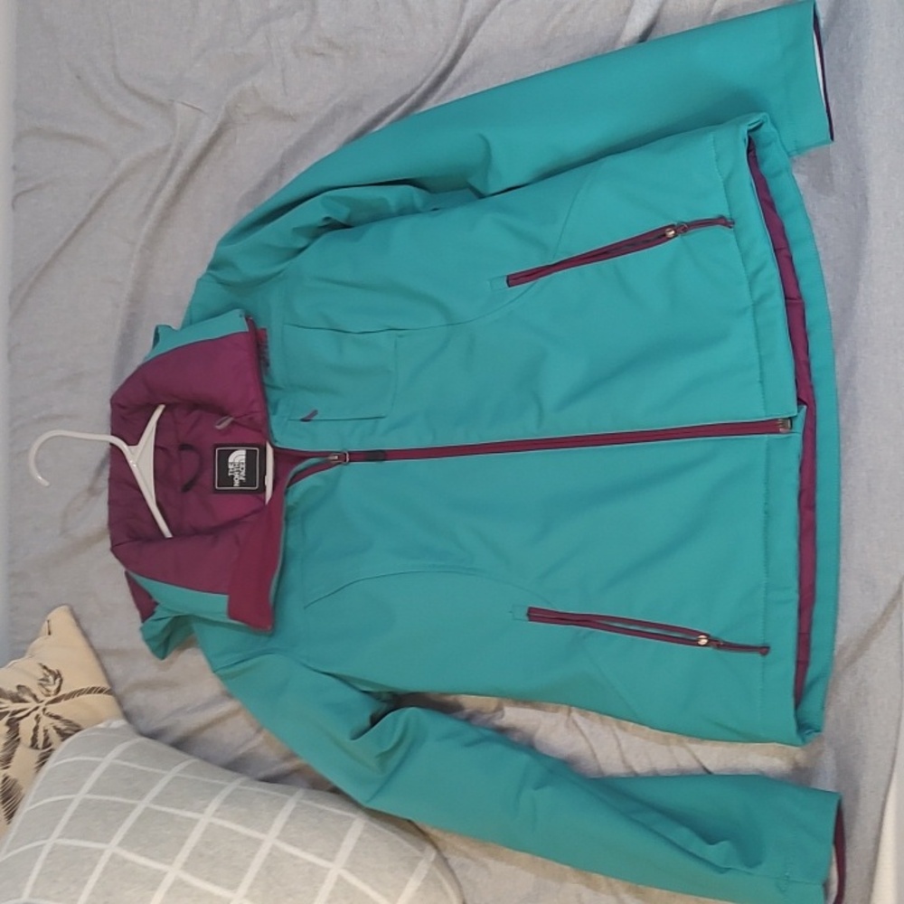 The North Face Women's Teal and Purple Ski Jacket
